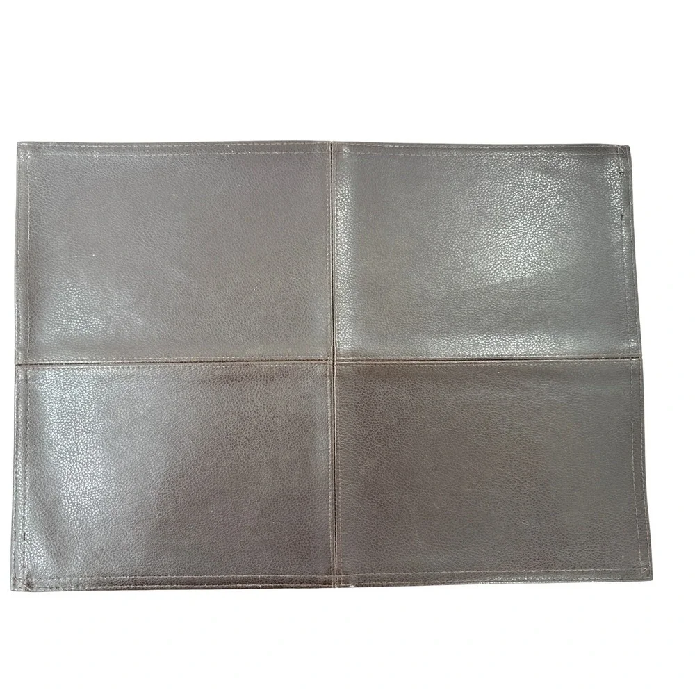Pier One Placemats Brown Faux Leather Set of 10 Stitched Rectangular